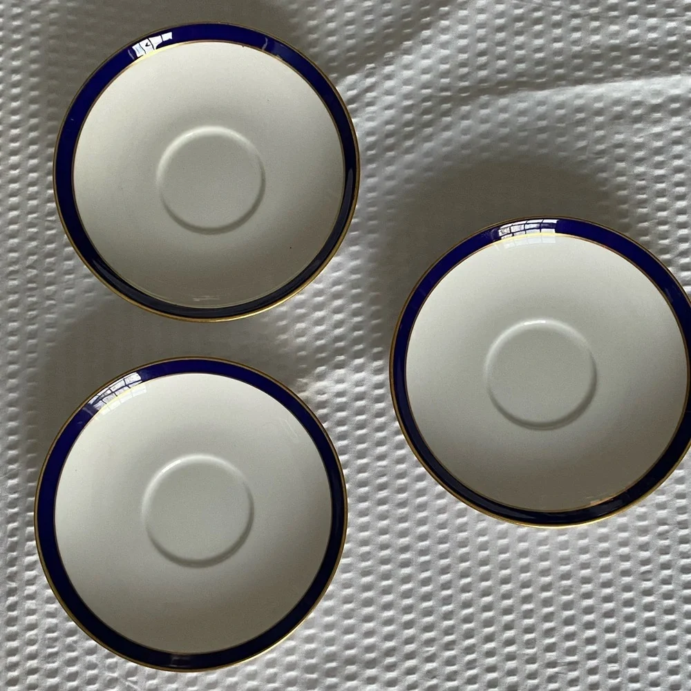Spode Consul Cobalt Fine Bone China Saucer Set of 3 Y7332